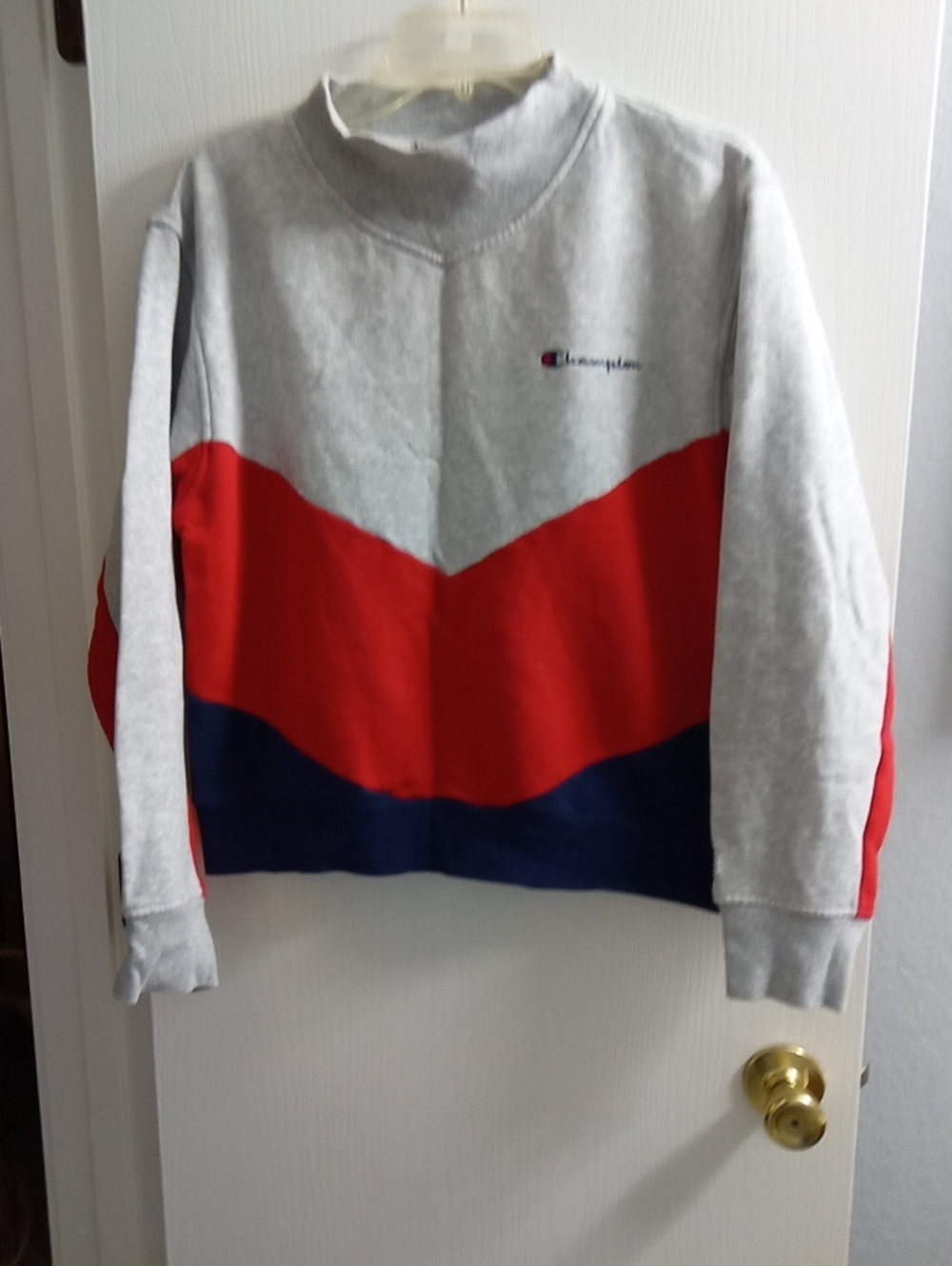 Champion Gray, Red & Navy Colorblock Pullover Jacket